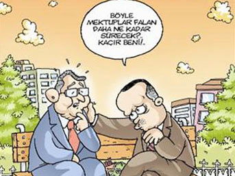 Mektuplaşma krizi karikatürlerde