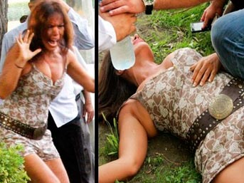Dizi setinde yılan paniği