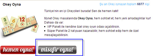 Üye Olmadan Okey Oyna